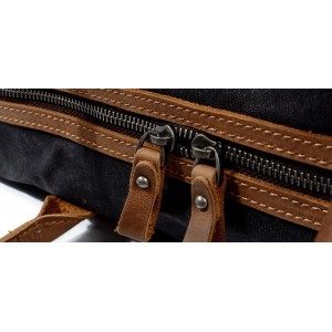 TP3 WaxWampTraveler™ XL  Gewachste Dicke Canvas - Leder Reisetasche Handgepäck Weekender Schultertasche - dunkelgrau